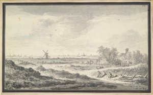 Kilátás a folyóra dűnékkel az előtérben alkotó: Jan van Goyen