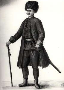 Egy tisztviselő a Velencei Arzenálból (akvarell papíron) (f/w fotó) alkotó: Jan van Grevenbroeck