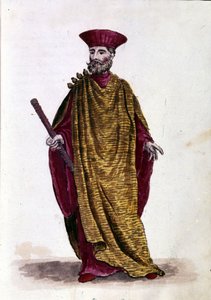 A tenger kapitánya: a Velencei Köztársaság Katonai Haditengerészetének tisztje. Akvarell rajz és tus Jan van Grevenbroeck (vagy Giovanni Grevembroch (Grevenbroch) (1731-1807) „A velencei szokások” című kéziratából alkotó: Jan van Grevenbroeck