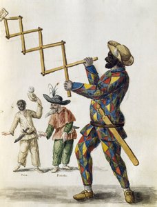 Harlekin, akvarell a velencei ruhákból, szinte minden korban szorgalmasan gyűjtötte és festette a 18. században, Jan van Grevenbroeck vagy Giovanni Grevembroch (1731-1807), Olaszország alkotó: Jan van Grevenbroeck
