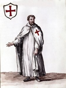 A Templomosok Rendjének lovagja. Akvarell rajz és tus Jan van Grevenbroeck (vagy Giovanni Grevembroch (Grevenbroch) (1731-1807) „A velencei szokások” című kéziratából alkotó: Jan van Grevenbroeck