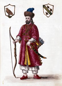 Marco Polo. Akvarell rajz és tus Jan van Grevenbroek (vagy Giovanni Grevenbroich (Grevenbroich) (1731-1807) „A velencei szokások” című kéziratából