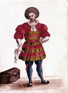 Velencei kereskedő a XV. Akvarell rajz és tus Jan van Grevenbroeck (vagy Giovanni Grevembroch (Grevenbroch) (1731-1807) „A velencei szokások” című kéziratából