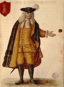 Spanyol nagykövet, Jan van Grevenbroeck vagy Giovanni Grevembroch (1731-1807), Gli Abiti de Veneziani, illusztrált jelmezkönyvből, akvarell