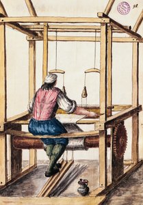 Weaver, Jan van Grevenbroeck (1731-1807) illusztrációja a Velenceiek ruhája kéziratból, Olaszország alkotó: Jan van Grevenbroeck