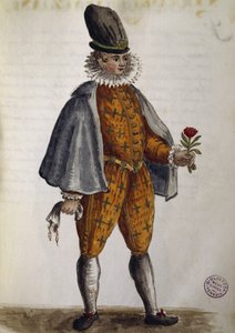 Fiatal velencei, akvarell a velencei ruhákból, szinte minden korban szorgalmasan gyűjtötte és festette a 18. században, Jan van Grevenbroek vagy Giovanni Grevenbroich (1731-1807), Olaszország alkotó: Jan van Grevenbroeck