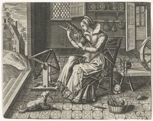 Spinster egy belső térben alkotó: Jan van Halbeeck