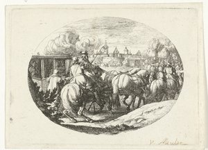A hadsereg és a kocsik beköltöznek a városba Katonai jelenetek XIV. Lajos francia király életéből (sorozat címe)