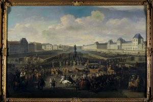 XIV. Lajos közeledik a Pont Neufhoz, Párizsban