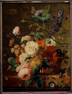 Virágkosár pillangókkal. Jan Van Huysum festménye (1682-1749) Ec. Hol.