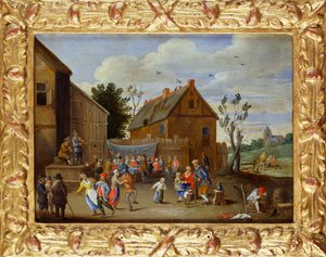 Esküvői lakoma egy fogadó udvarán alkotó: Jan van Kessel