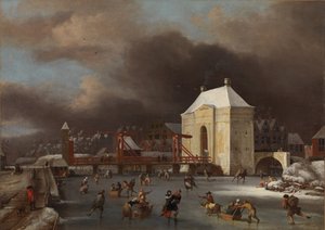 Kilátás a Heiligewegspoortra Amszterdamban alkotó: Jan van Kessel the Elder
