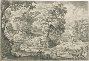Szarvas vadászat a mocsárban alkotó: Jan van Londerseel