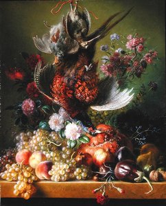 Csendélet fácánnal és virágokkal, 1838-39