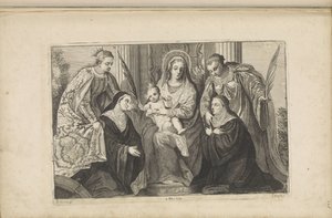 Mária a gyermek Krisztussal, Szent Lucia, Alexandriai Szent Katalin és két alapító