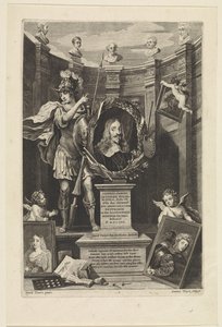 Lipót Vilmos osztrák főherceg, mint műgyűjtő portréja Theatrum Pictorium (sorozat címe) Címlap ehhez: David Teniers, Theatrum Pictorium, 1658