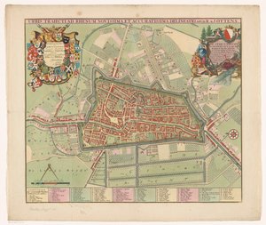 Plattegrond van de stad Utrecht A Rajnán átkelő város legújabb és legpontosabb rajza (cím a tárgyon)