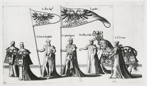 Császári zászló V. Károly császár temetési menetén alkotó: Jan van and Doetechum Lucas van and Bol Hans Doetechum the elder