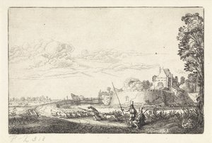 Táj a Zijlpoorttal Haarlemben Tájképek (sorozat címe) Amenissimae aliquot requculae (sorozat címe) alkotó: Jan van de Velde (II)