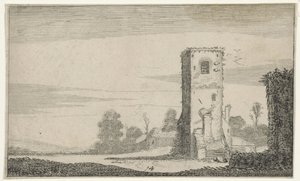 Ruïne van een toren een tájban Romok (sorozat címe) (sorozat címe) alkotó: Jan van de Velde (II)