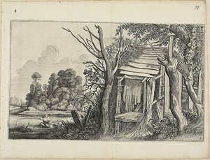 Leromlott kunyhó, 4. tábla a Landscapes-ból alkotó: Jan van de Velde II