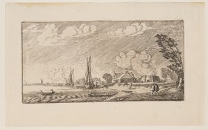 Lime-Kiln viharos időben, a Hat Tájképből alkotó: Jan van de Velde II
