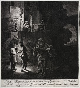 Az irgalmas szamaritánus fizet a fogadósnak alkotó: Jan van de Velde II