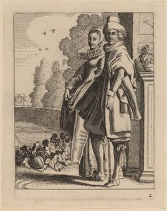 Két figura jelmezben alkotó: Jan van de Velde II