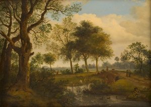 Tájkép fürdőzőkkel alkotó: Jan van der Heyden