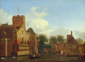 Loenerslot kastély Hollandiában, 1665-70 körül (olaj, tölgy)
