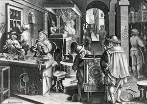 Vaskor, 5. tábla a „Nova Reperta”-ból, Philip Galle metszete, 1580-1605 körül