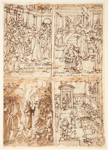 Nyolc jelenet San Giovanni Gualberto életéből (recto és verso) alkotó: Jan van der Straet, called Stradanus