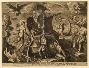 A portugál Ferdinand Magellan, 4. lemez az "America Retection"-ből alkotó: Jan van der Straet, called Stradanus