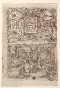 Recto, fent: A Vermis Sericus ("A selyemhernyó bemutatása") nyomatsorozat címlapjának előzetes terve; Recto, lent: Előzetes terv pl. 3 (A selyemhernyó tojások inkubációja); Verso, fent: Hiányos előzetes tervezés a címlaphoz