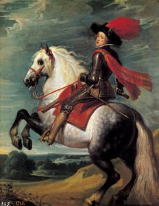 IV. Fülöp lovas portréja. IV. Fülöp (1605-1665), spanyol király 20 éves korában ábrázolva. Jan van Kessel I dit Le Vieux (1626-1679) festménye.