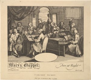 Koncertjegy – Mária kápolna, Éjjel öt, 1799. május 1. alkotó: Jane Ireland