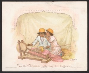 karácsonyi üdvözlőlap (chromolitho)