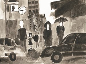 Manhattan Abstract I, 2014 körül (tinta, papír) alkotó: Janel Bragg