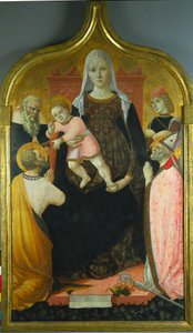 Szűz és gyermek, szentekkel Anthony Abbott, Mark, Severino és Sebastian