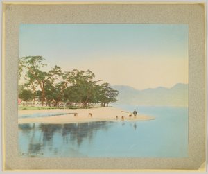 Miyajima, Japán (kézzel színezett fekete-fehér fotó) alkotó: Japanese Photographer