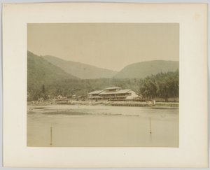 Folyói táj, Japán (kézzel színezett fekete-fehér fotó) alkotó: Japanese Photographer