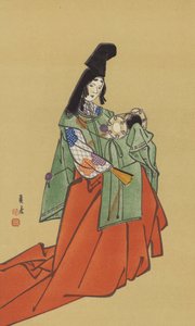 Egy Shirabyoshi, a Kamakura-kormány korában (chromolitho) alkotó: Japanese School