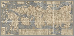 Japán nagy színes térképe, amelyet Ishigawa Nagara rajzolt alkotó: Japanese School