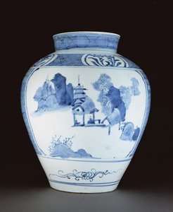 Kék-fehér váza (porcelán) alkotó: Japanese School