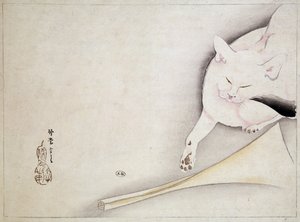 Macska, japán rajz, n.d. 19. század. alkotó: Japanese School