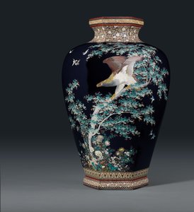 Cloisonne váza, a Hayashi Chuzo műhely jele, Meiji korszak, 19. század vége alkotó: Japanese School