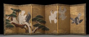 Sasok és fenyőfa alkotó: Japanese School