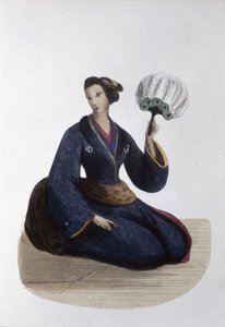 Japán hölgy,1860 (metszet) alkotó: Japanese School