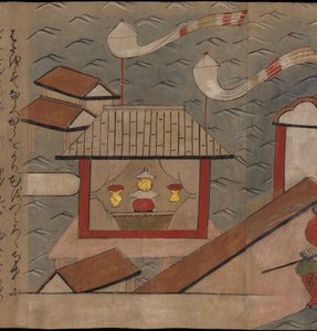 Japán pavilon, illusztráció a „Taishokkan”-ról (tinta és színes papíron) alkotó: Japanese School