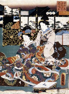 Japán nyomat: két nő, n.d. alkotó: Japanese School